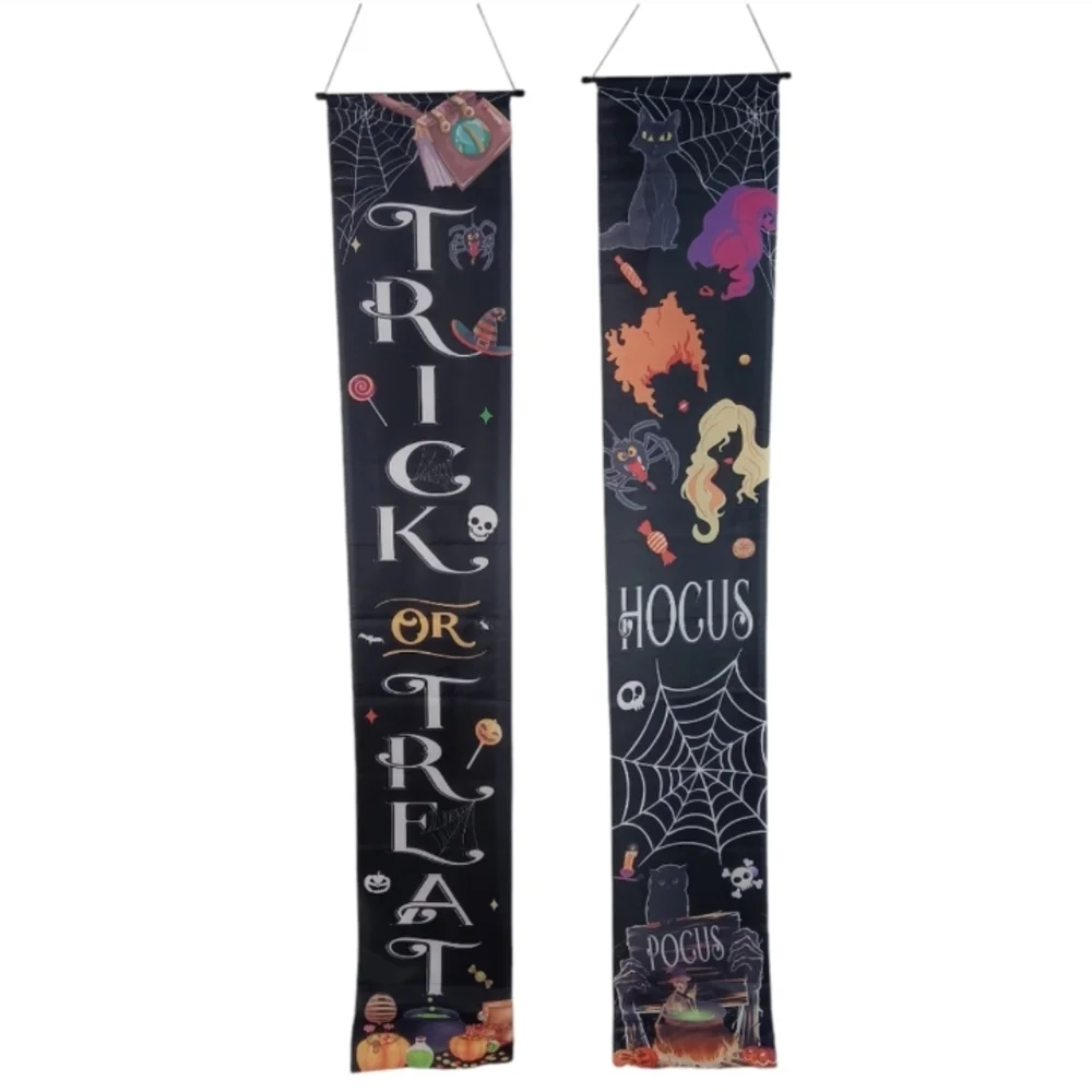 NWOT Halloween Hocus Pocus Trick or Treat Porch Banner Sanderson Sisters 12